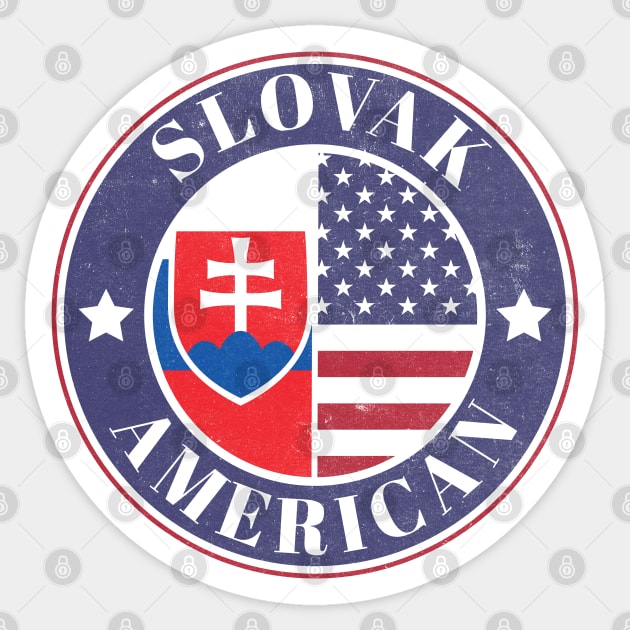 Proud Slovak-American Badge - Slovakia Flag Sticker by Yesteeyear